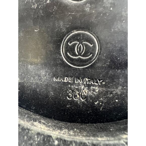 Chanel 2021 Interlocking CC Logo Leather Combat Boots - Picture 15 of 16